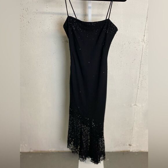 #308 CACHET Black Beaded Cocktail Dress - Picture 2 of 11